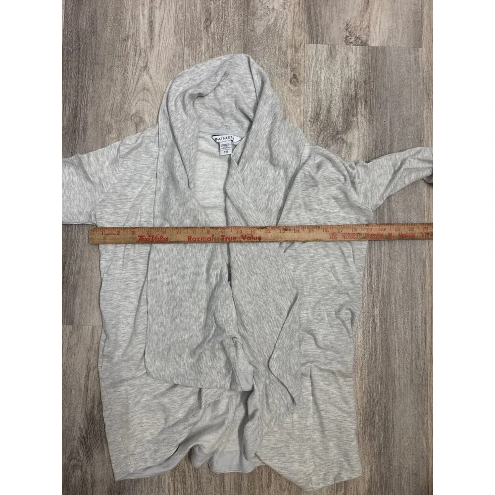 Athleta Pranayama Wrap Heathered Gray Open Front Cardigan XXS Thumbholes Shawl
